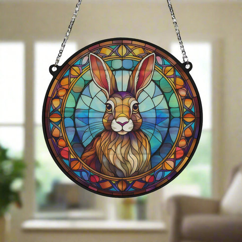 Harry Hare Stained Glass Effect Suncatcher